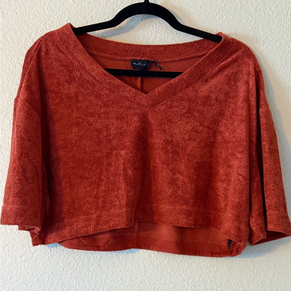 Urban Outfitters Rust V-Neck Crop Top